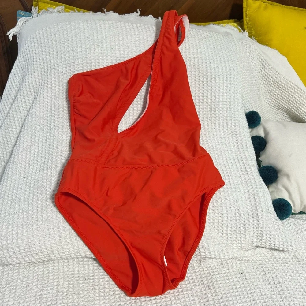 Solid & Striped Sloane Stephens Issi One Piece Bikini‎ Swimsuit Candy Red Orange